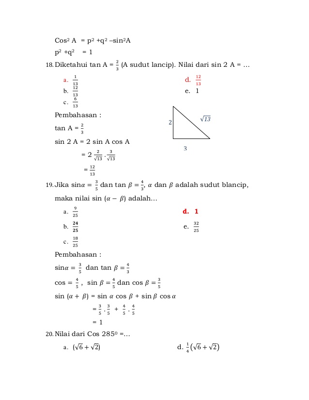 soal dan pembahasan integral trigonometri pdf